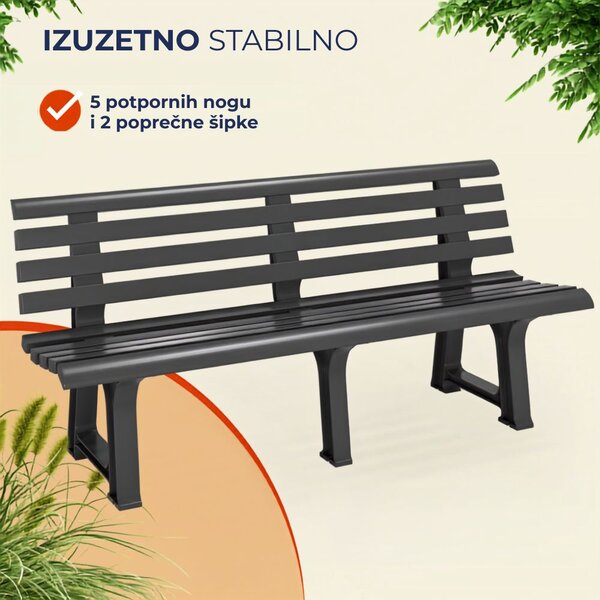 Vrtna klupa ORCHIDEA, 145x49x74 cm, antracit I.P.A.E-Progarden