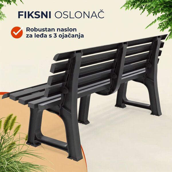 Vrtna klupa ORCHIDEA, 145x49x74 cm, antracit I.P.A.E-Progarden