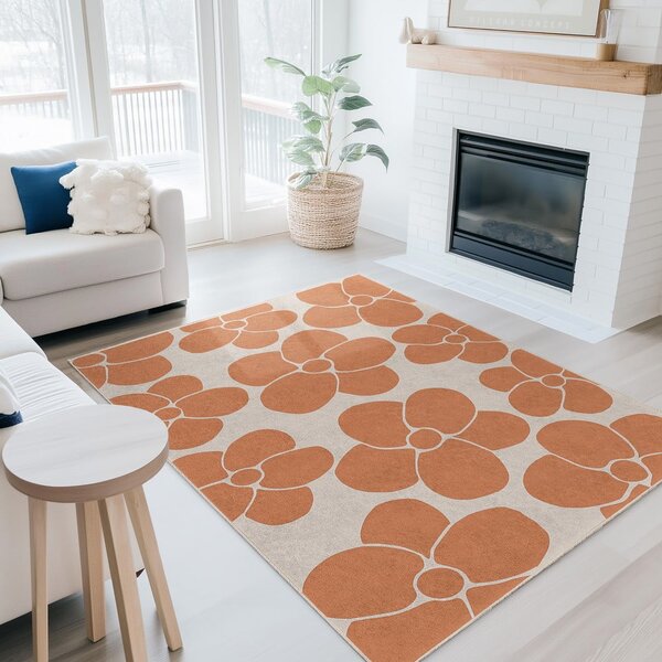 Narančasti periv tepih 80x150 cm Orange Meadow – Mila Home