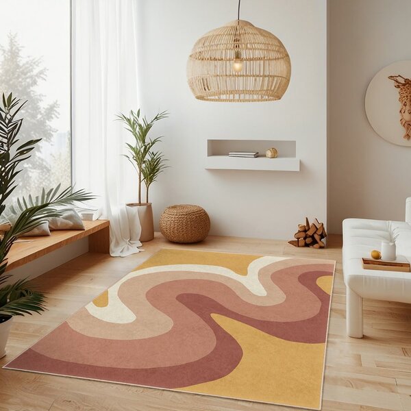 Oker žuti/prljavo rozi periv tepih 160x230 cm Strawberry Creamsicle – Mila Home