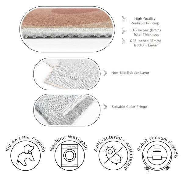 Oker žuti/prljavo rozi periv tepih 160x230 cm Strawberry Creamsicle – Mila Home