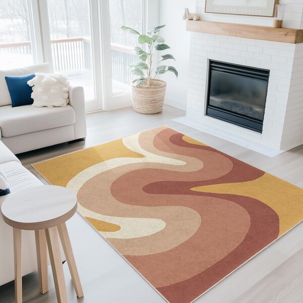 Oker žuti/prljavo rozi periv tepih 160x230 cm Strawberry Creamsicle – Mila Home