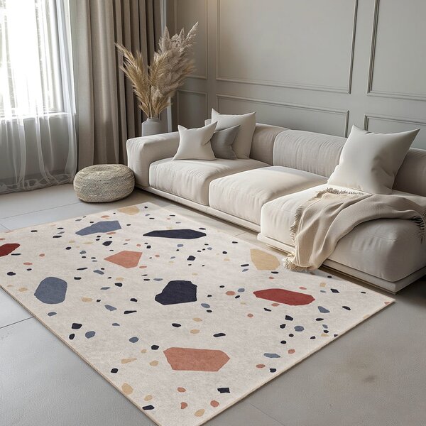 Krem periv tepih 120x180 cm Cracked Terrazzo – Mila Home