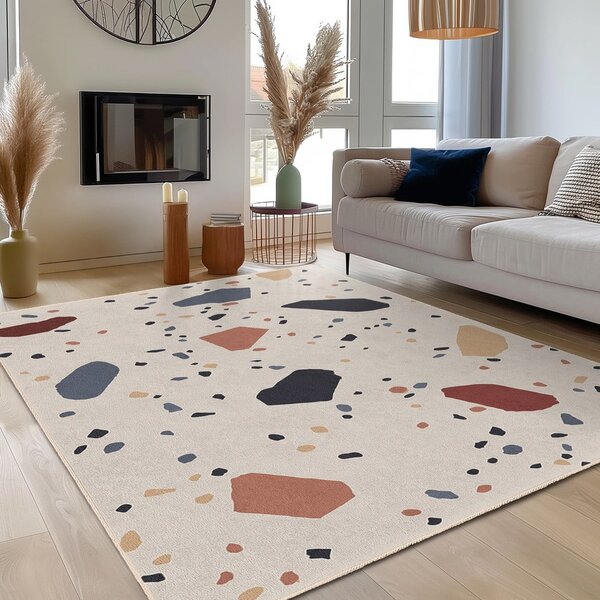 Krem periv tepih 120x180 cm Cracked Terrazzo – Mila Home
