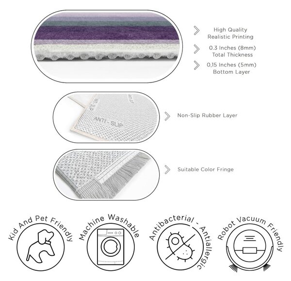 Ljubičasta periva staza 60x230 cm Purple Rain – Mila Home