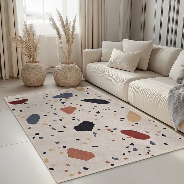 Krem periv tepih 120x180 cm Cracked Terrazzo – Mila Home
