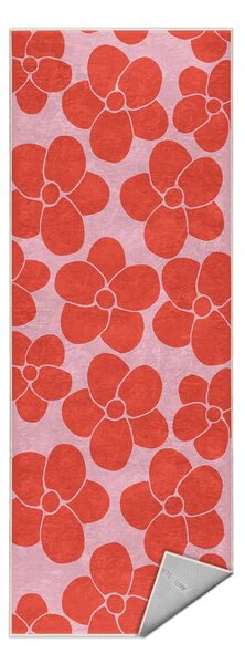 Crvena/ružičasta periva staza 60x230 cm Poppy Fields – Mila Home