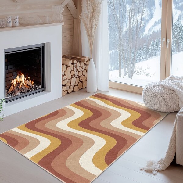 Oker žuta/prljavo roza periva staza 60x230 cm Creamy Strawberry Swirl – Mila Home