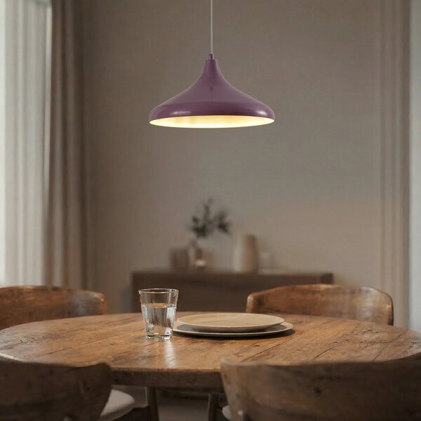 ROYALTECH Viseća lampa Claus, ljubičasta/bijela, Ø 35 cm, metalna, prigušiva, Ljubičasta, Dnevni boravak/blagovaonica, Metal
