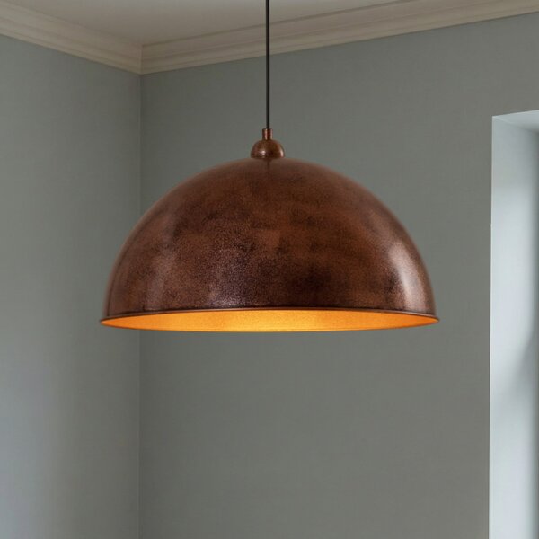 ROYALTECH Viseća lampa Casimir, bakar brunirani, Ø 50 cm, metal, E27, prigušiva, Bakar, Dnevni boravak/blagovaonica, Metal
