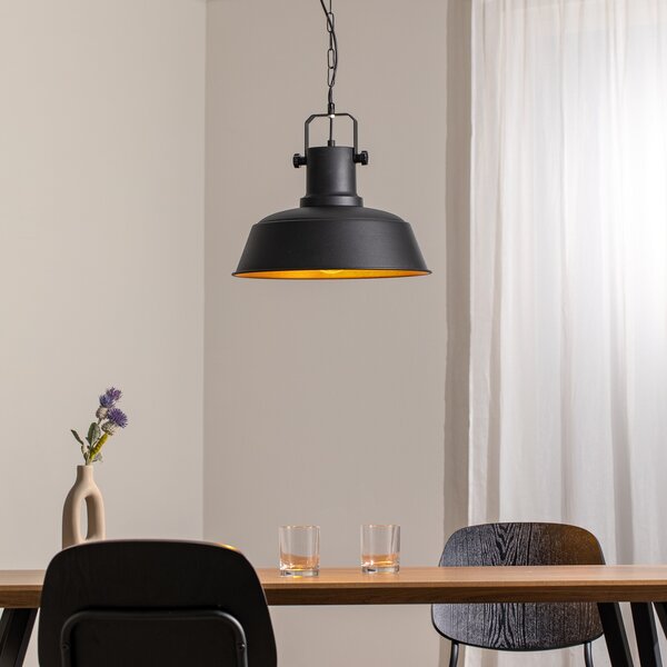 ROYALTECH Orema visilica, crna, Ø 40 cm, metal, E27, prigušiva, Crno, Dnevni boravak/blagovaonica, Metal