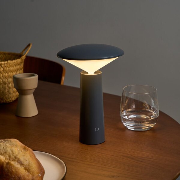 Pauleen preslatka SPARK LED punjiva stolna lampa, siva, 21 cm, IP44, prigušiva, Sivo, Dnevni boravak/blagovaonica, Plastika