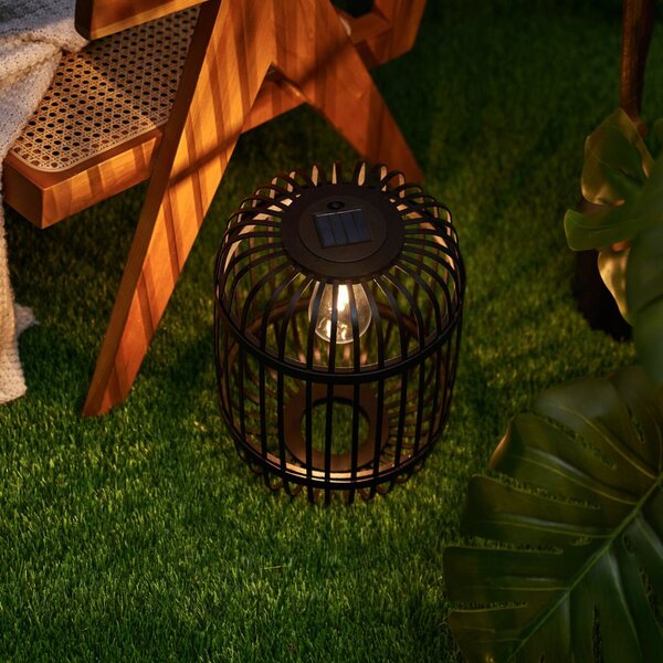 Pauleen LED solarna stolna lampa SUNSHINE RAY, crna, 25 cm, IP44, Crno, Bambus