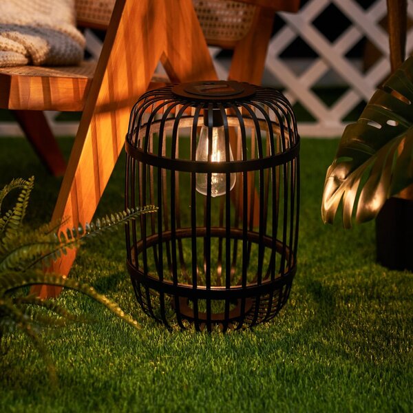 Pauleen LED solarna stolna lampa SUNSHINE RAY, crna, 25 cm, IP44, Crno, Bambus