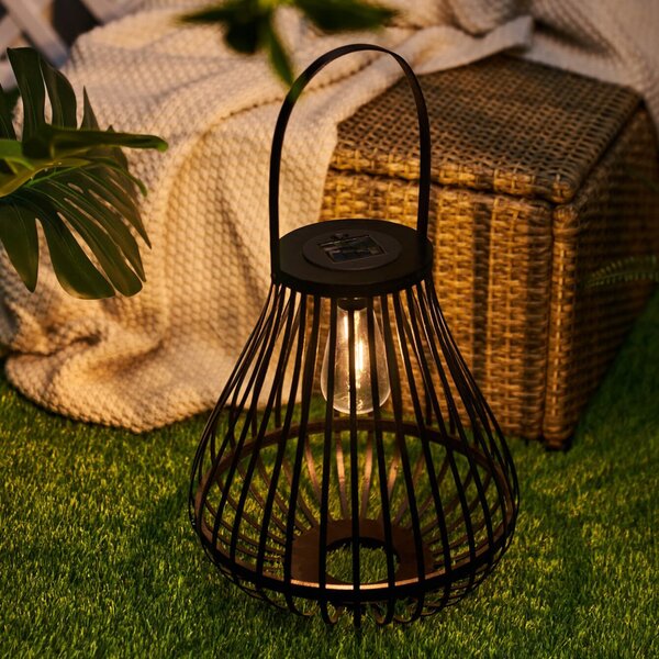 Pauleen SUNSHINE SPARK crna 34 cm IP44 LED solarna stolna lampa, Crno, Bambus