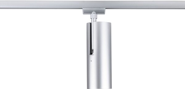 Paulmann URail LED tračni reflektor Theron, krom, 4.000 K, Ø 6 cm, prigušiva, Metalik, Dnevni boravak/blagovaonica, Plastika