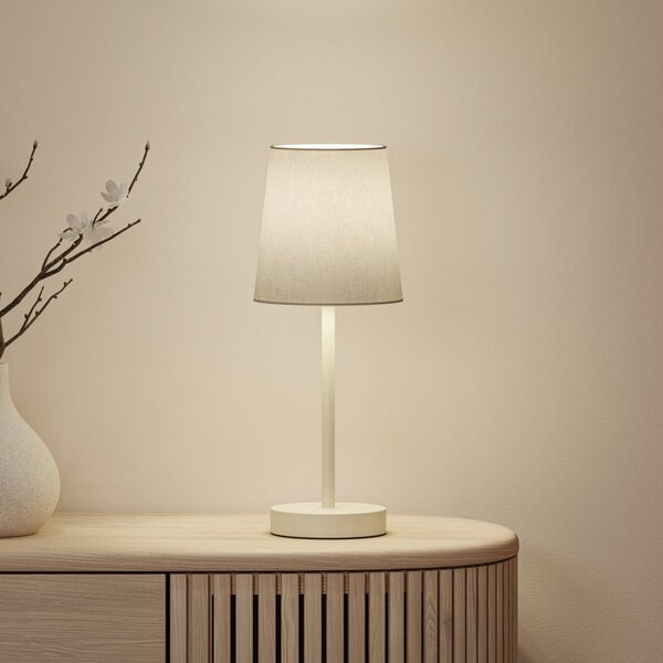 Paulmann Stolna lampa Stellan II, krem, visina 40 cm, tkanina, Bež, Dnevni boravak/blagovaonica, Tkanina / tekstil