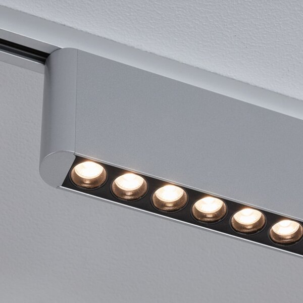 Paulmann URail LED tračni reflektor Zelos, krom, 3.000 K, 37 cm, prigušiva, Metalik, Dnevni boravak/blagovaonica, Aluminij