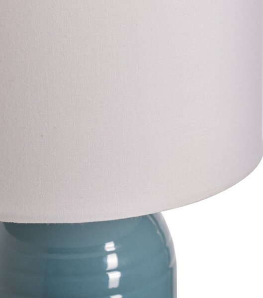 Pauleen Stolna lampa SEA RHYTHM, bijela/plava, visina 30 cm, keramika, Bijela, Dnevni boravak/blagovaonica, Keramika