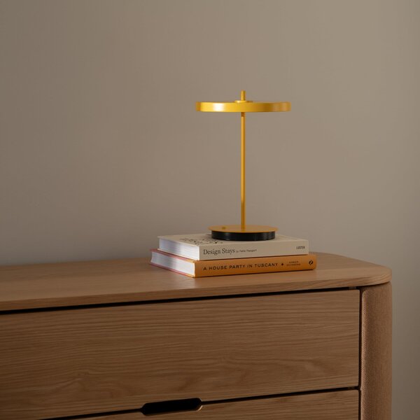 UMAGE LED stolna lampa na baterije Asteria Move sun žuta obična, 31cm, prigušiva, Žuta, Dnevni boravak/blagovaonica, Metal