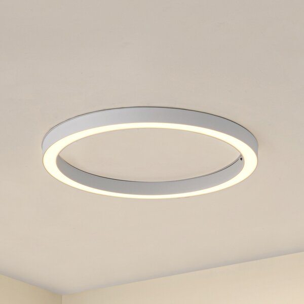 Lucande LED stropna svjetiljka Neor, bijela, Ø 60 cm, CCT, prigušljiva, prigušiva, Bijela, Područje hodnika, Metal