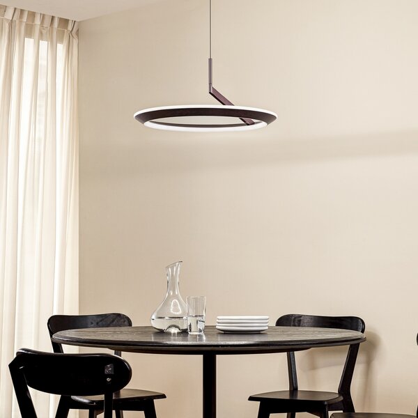 Lucande LED viseća svjetiljka Eldra, smeđa boja kave, Ø 55 cm, CCT, prigušiva, Smeđa / hrđa, Dnevni boravak/blagovaonica, Metal
