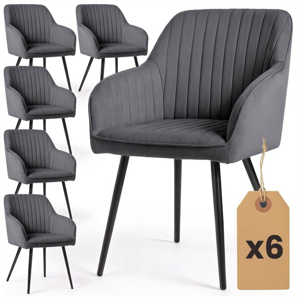 Set blagovaonskih stolica (6 kom.) Foraccia (tamni grafit)