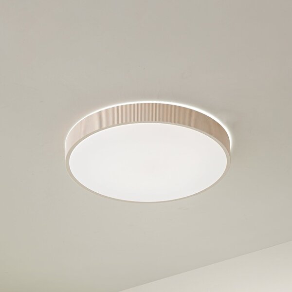 Lindby Zylo LED stropna svjetiljka, bež, Ø 49 cm, CCT, dimabilna, prigušiva, Bež, Dnevni boravak/blagovaonica, Plastika