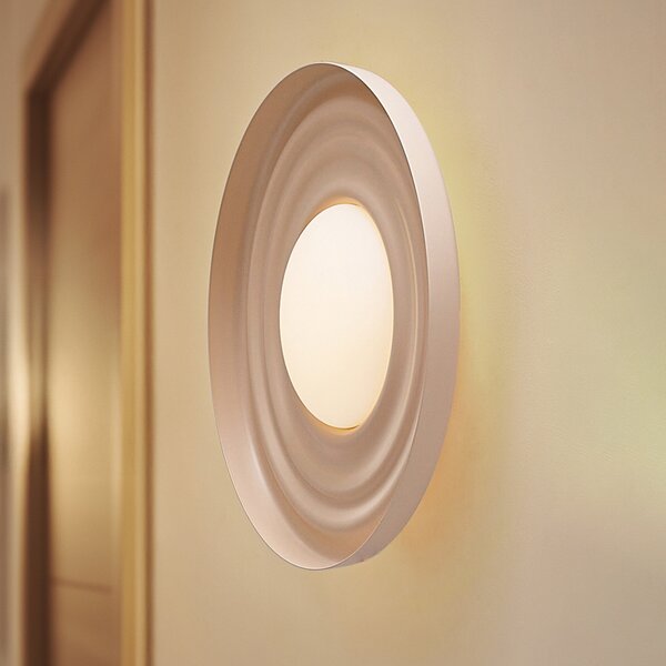Lindby LED zidna svjetiljka Waves, bež, Ø 43 cm, metal, Bež, Dnevni boravak/blagovaonica, Metal