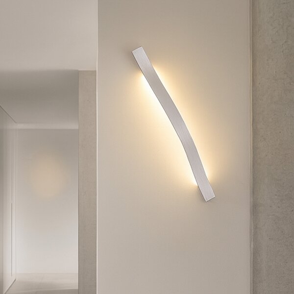 Lindby LED zidna svjetiljka Alvon, srebrna, visina 50 cm, metalna, Metalik, Dnevni boravak/blagovaonica, Metal