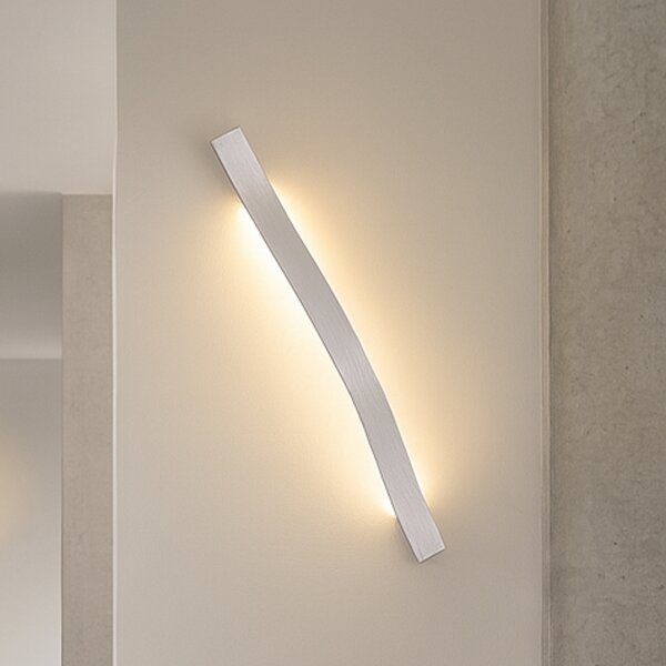 Lindby LED zidna svjetiljka Alvon, srebrna, visina 50 cm, metalna, Metalik, Dnevni boravak/blagovaonica, Metal