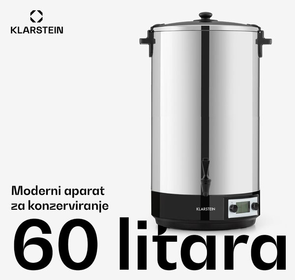 Klarstein KonfiStar 60, digital, lonac za zakuhavanje, spremnik za napitke, 60L,100 °C, 180 min