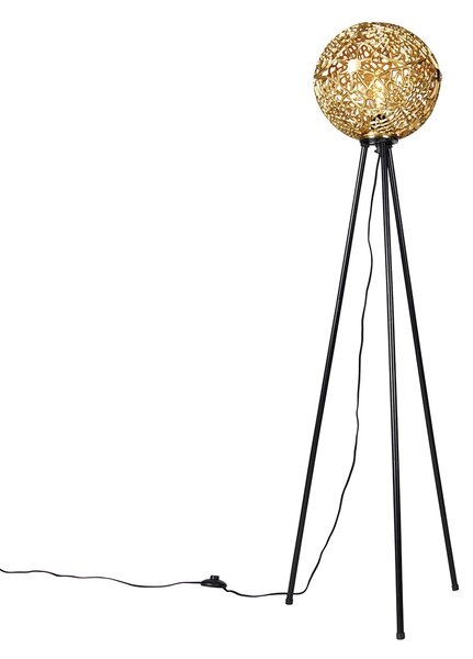 Art Deco podna lampa tronožac zlatni - Maro