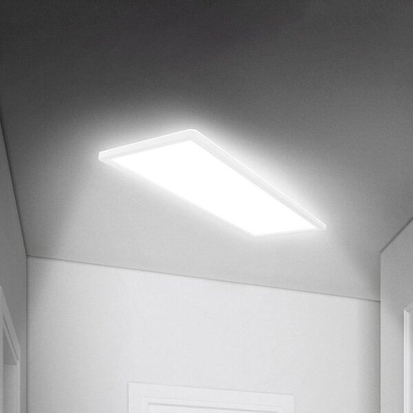 Briloner LED panel Move, senzor, 58 x 20 cm, IP44, plastika, bijela, Bijela, Područje hodnika, Plastika