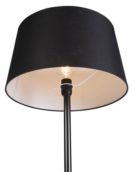 Podna lampa crna s platnenom sjenilom crna 45 cm - Simplo