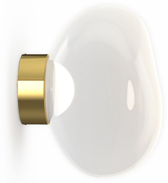 Tom Dixon LED zidna lampa Melt, Ø 29 cm, opalna/zlatna boja, prigušiva, Zlato / mjed, Dnevni boravak/blagovaonica, Plastika