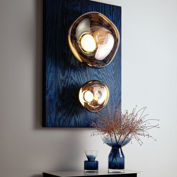 Tom Dixon LED zidna lampa Melt, Ø 29 cm, brončana, prigušiva, Bronca / stari mesing, Dnevni boravak/blagovaonica, Plastika
