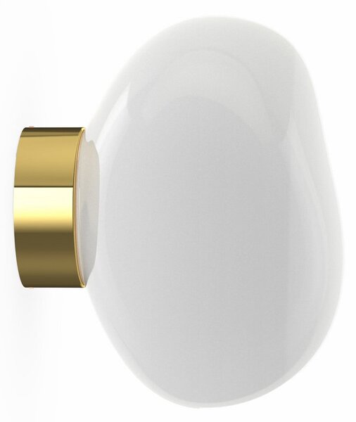 Tom Dixon LED zidna lampa Melt, Ø 29 cm, opalna/zlatna boja, prigušiva, Zlato / mjed, Dnevni boravak/blagovaonica, Plastika