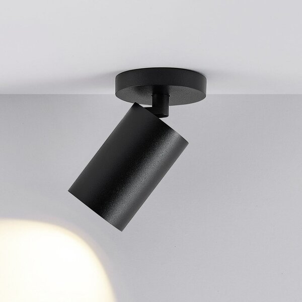 Deko-Light Stropni reflektor CAN TILT, crni, Ø 8 cm, 1 žarulja, metal GU10, prigušiva, Crno, Dnevni boravak/blagovaonica, Aluminij