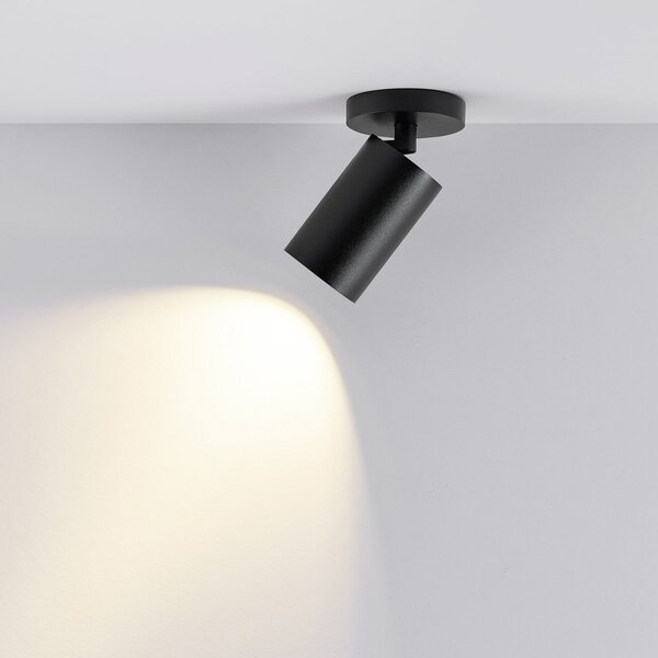 Deko-Light Stropni reflektor CAN TILT, crni, Ø 8 cm, 1 žarulja, metal GU10, prigušiva, Crno, Dnevni boravak/blagovaonica, Aluminij