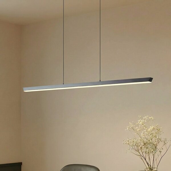Lucande LED viseća svjetiljka Solvar, 117 cm, crna, CCT, prigušljiva, prigušiva, Crno, Dnevni boravak/blagovaonica, Metal