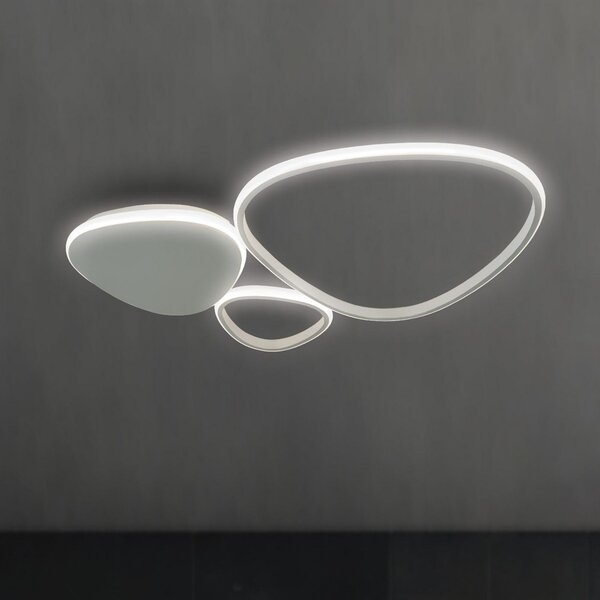 Viokef LED stropna svjetiljka Helix, srebrna, dužina 62 cm, metal, Metalik, Dnevni boravak/blagovaonica, Aluminij