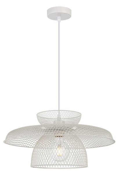 Viokef Viseća lampa Maronti, bijela, Ø 43 cm, metal, prigušiva, Bijela, Dnevni boravak/blagovaonica, Metal