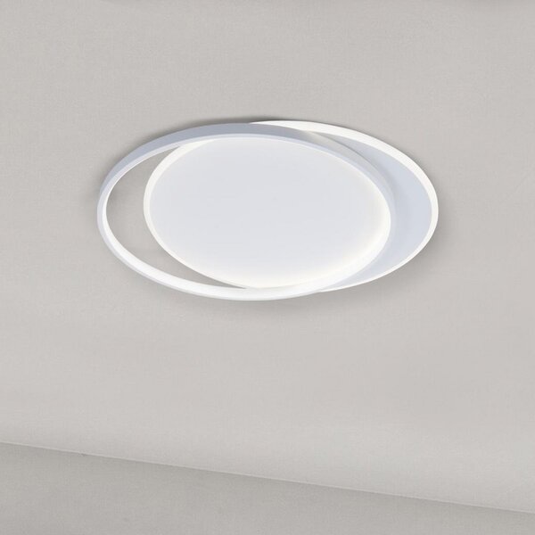 Viokef LED stropna lampa Evelyn, bijela, dužina 55 cm, metal, Bijela, Dnevni boravak/blagovaonica, Aluminij