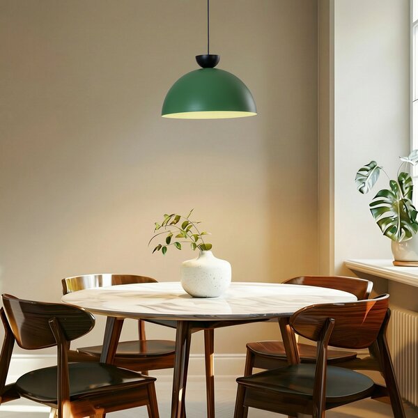 EMIBIG LIGHTING Viseća lampa Lunaro, zelena, Ø 40 cm, metalna, prigušiva, Zelena, Dnevni boravak/blagovaonica, Metal