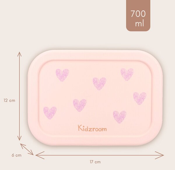 Kidzroom silikonska kutija za užinu Magical Meadows, 3 pretinca - roza