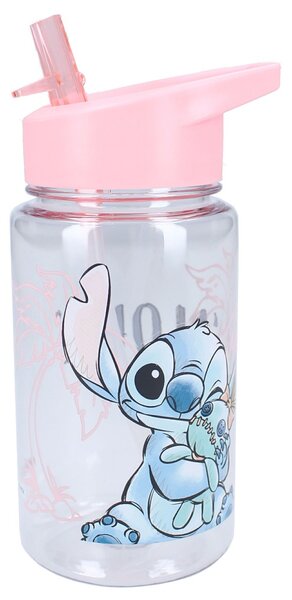Disney boca za vodu Stitch Drink Up - ružičasta 450 ml sa slamkom