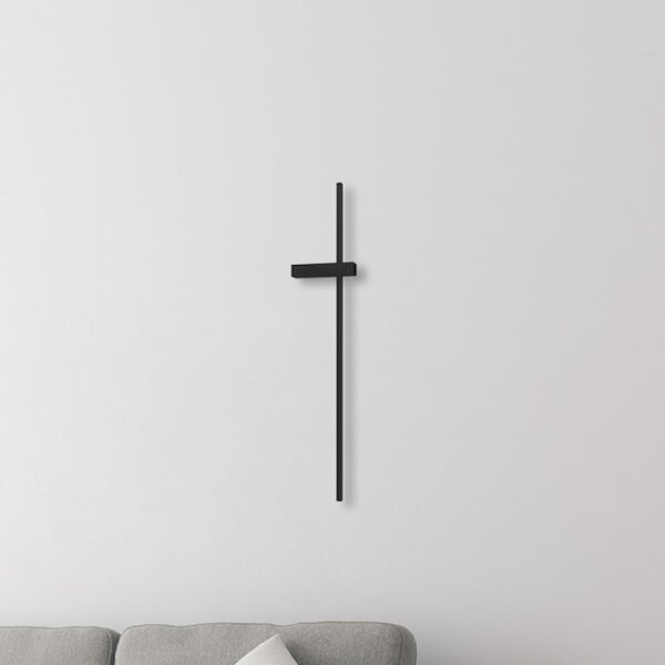 Milagro Lighting LED zidna lampa Vision, visina 90 cm, metalna, crna, 3000 K, Crno, Dnevni boravak/blagovaonica, Metal, Zidni kvadrat