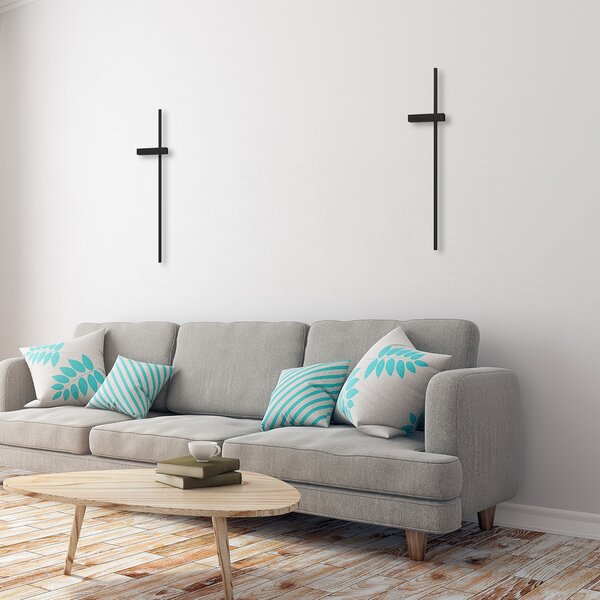 Milagro Lighting LED zidna lampa Vision, visina 90 cm, metalna, crna, 3000 K, Crno, Dnevni boravak/blagovaonica, Metal, Zidni kvadrat