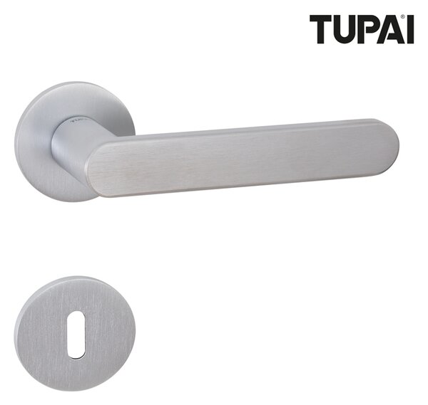 Kvaka Tupai Quora krom mat materijal: zamak · rozeta: ključ / cilindar / WC Ključ